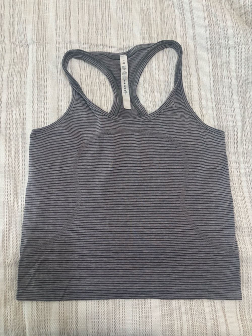 lululemon athletica Charcoal Striped Racerback Tank